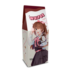 Bright Water Colombian light roast anime coffee bag with original character art